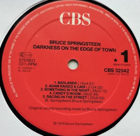 Bruce Springsteen - Darkness on the Edge of Town (1978) LP = als nieuw