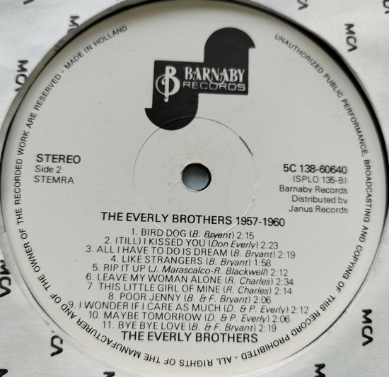 The Everly Brothers 1957-1960 (1974) 2XLP= als nieuw