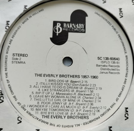 The Everly Brothers 1957-1960 (1974) 2XLP= als nieuw