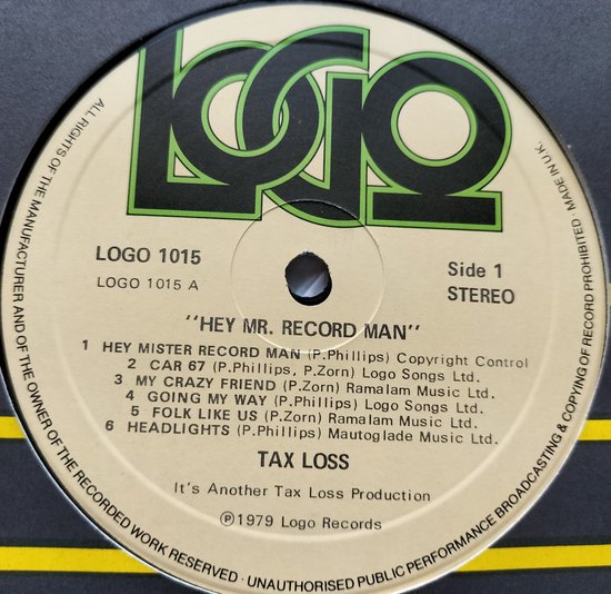 Tax Loss – Hey Mister Record Man (1979) LP= als nieuw
