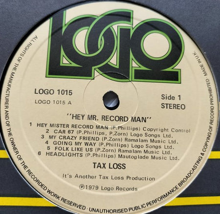 Tax Loss – Hey Mister Record Man (1979) LP= als nieuw