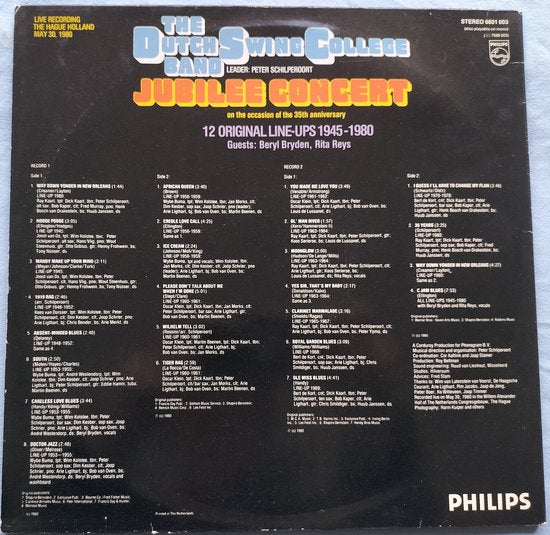 The Dutch Swing College Band – Jubilee Concert (1980) 2XLP (LIVE)