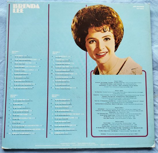 Brenda Lee – 25th Anniversary (1981) 2X LP