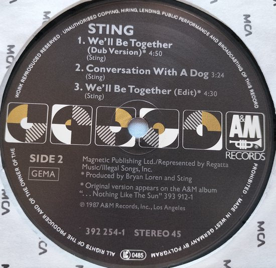 Sting – We'll Be Together (1987) LP = als nieuw SOFT COVER 12", 45 RPM