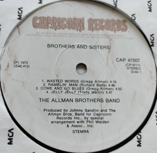 The Allman Brothers Band – Brothers And Sisters (1973) LP