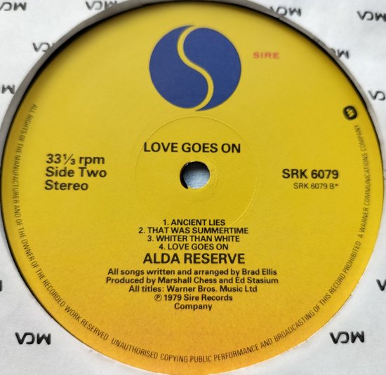 Alda Reserve - Love Goes On (1979) LP