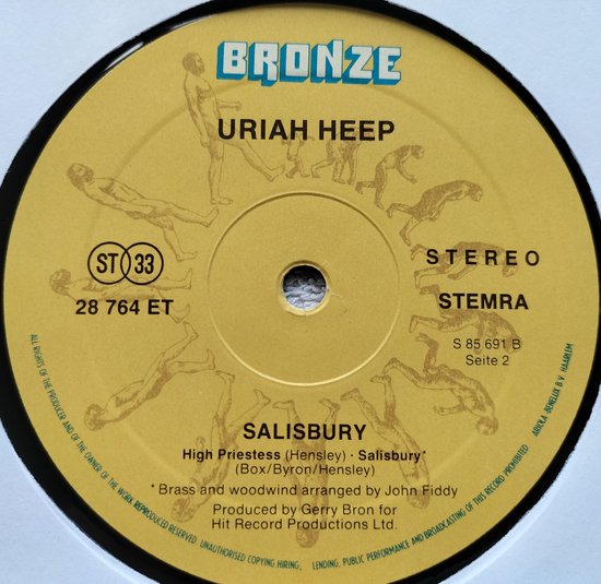 Uriah Heep – Salisbury (1975) LP =bijna perfect een haarlijntje