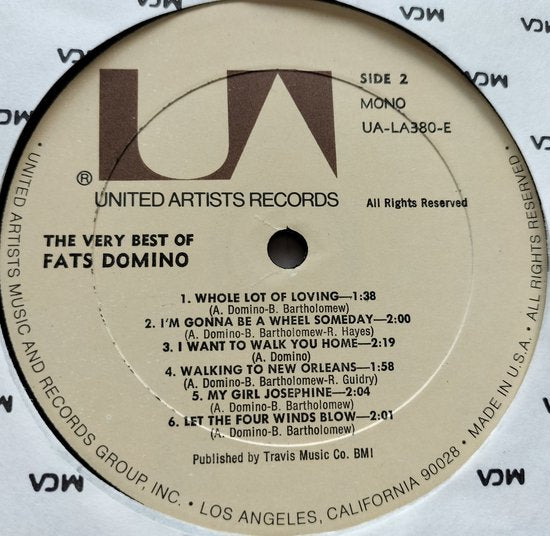 Fats Domino ‎– The Very Best Of Fats Domino (1975) (MONO) LP = als nieuw