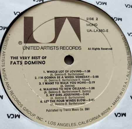Fats Domino ‎– The Very Best Of Fats Domino (1975) (MONO) LP = als nieuw