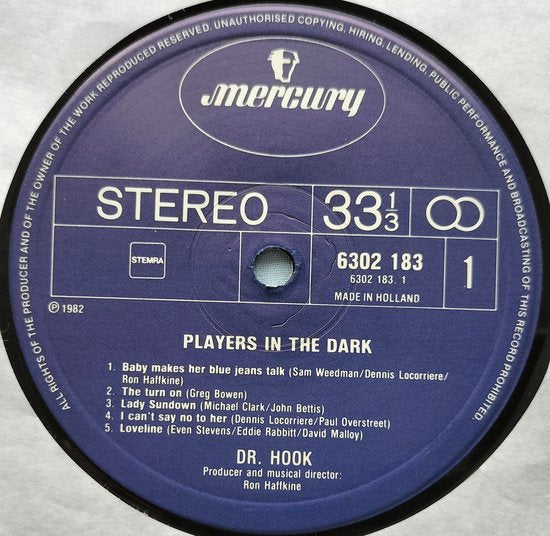 Dr. Hook – Players In The Dark 1982 LP = in Nieuwstaat