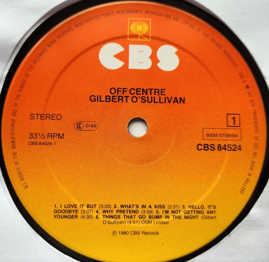 Gilbert O'Sullivan - Off Centre (1980)
