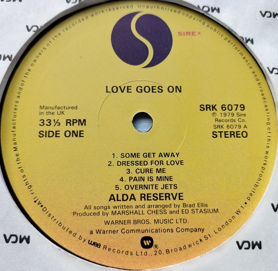 Alda Reserve - Love Goes On (1979) LP