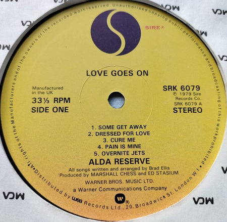 Alda Reserve - Love Goes On (1979) LP