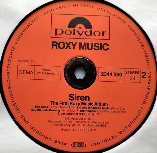 Roxy Music - Siren (1975) LP = als nieuw