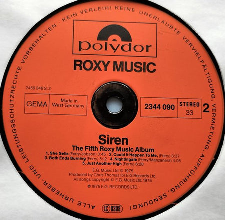 Roxy Music - Siren (1975) LP = als nieuw