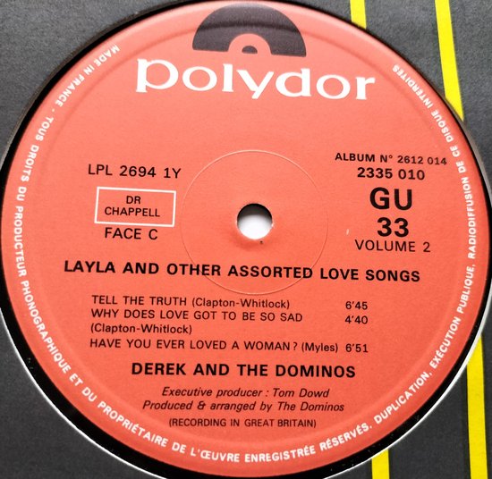 Derek and The Dominos - Layla and Other Assorted Love Songs (1970) 2XLP