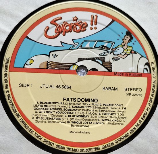 Fats Domino – Fats Domino (LIVE) (1979) LP=als nieuw