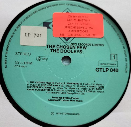 The Dooleys – The Chosen Few (1979) LP = in Nieuwstaat