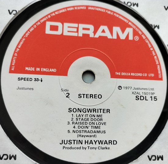 Justin Hayward - Songwriter (1977) LP
