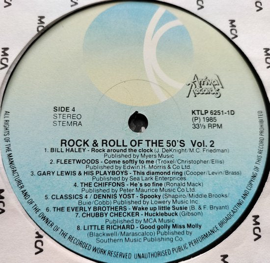 Rock And Roll Of The 50's Volume (1985) 2XLP