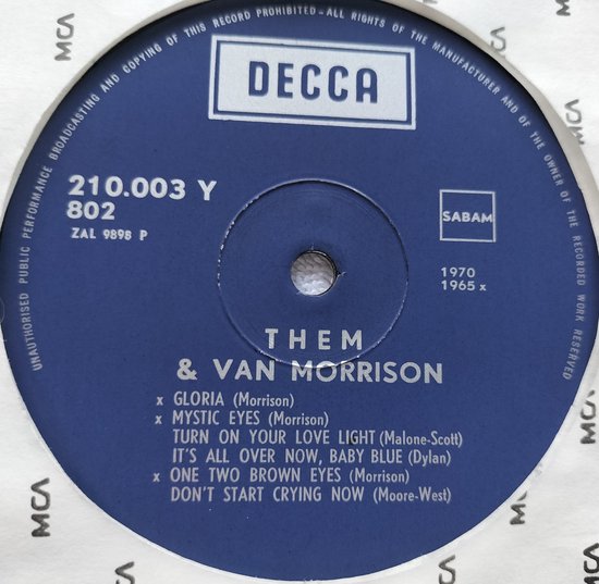 Them Avec Van Morrison (1970) LP= als nieuw