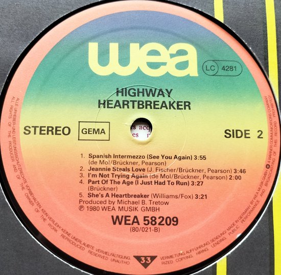 Highway – Heartbreaker (1980) LP= als nieuw