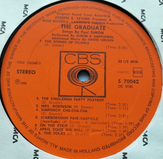 Simon & Garfunkel - The Graduate (1968) LP = als nieuw