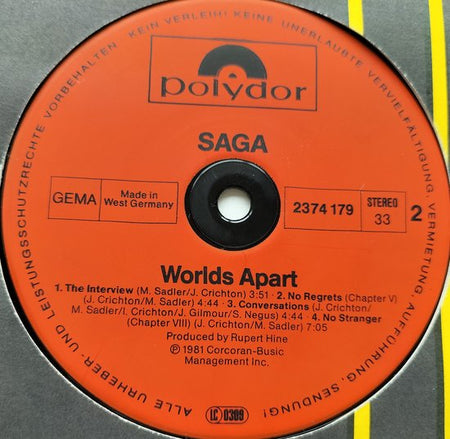 Saga - Worlds Apart (1981) LP= als Nieuw