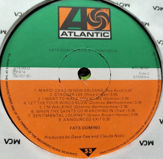 Fats Domino - Live at Montreux (1974) LP= als nieuw