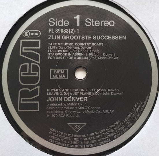 John Denver – Zijn Grootste Successen (1979) 2XLP zijn als nieuw