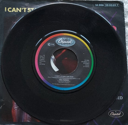 Tina Turner – I Can't Stand The Rain(1984) Vinyl, 7", Single, 45 RPM