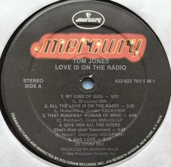 Tom Jones - Love Is on the Radio (1984) LP