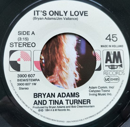 Tina Turner Duet With Bryan Adams (1985) Vinyl, 7", 45 RPM, Single, Stereo