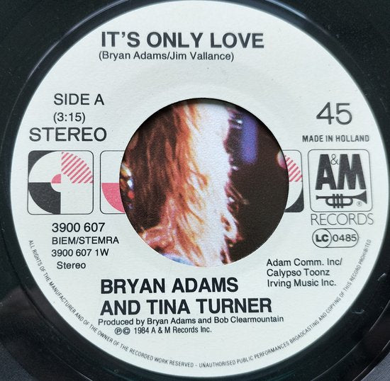 Tina Turner Duet With Bryan Adams (1985) Vinyl, 7", 45 RPM, Single, Stereo
