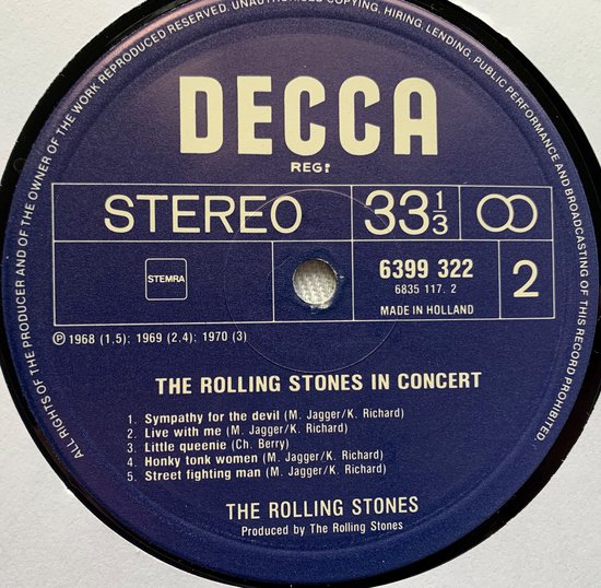 THE ROLLING STONES IN CONCERT 2XLP's  zijn in Nieuwstaat, hoes zie foto's
