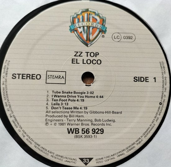 ZZ Top - El Loco (1981) LP