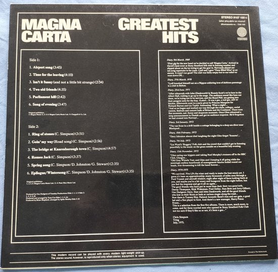 Magna Carta - Greatest Hits (1975) LP = als nieuw