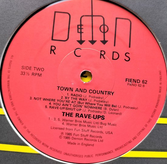 The Rave-Ups - Town and Country (1985) LP = als nieuw