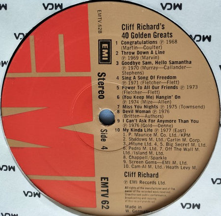 Cliff Richard - 40 Golden Greats (1977) 2XLP zijn als nieuw
