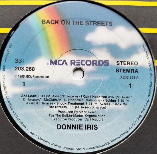 Donnie Iris – Back On The Streets (1980) LP