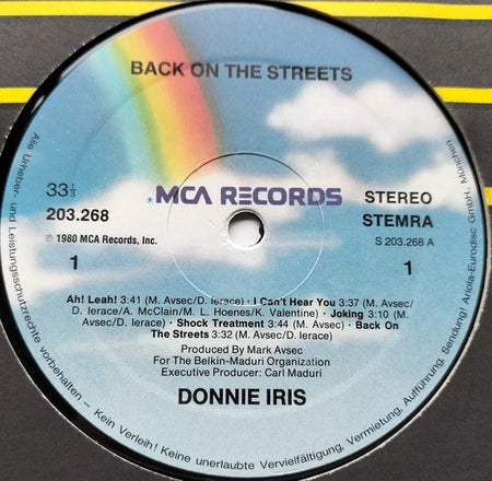 Donnie Iris – Back On The Streets (1980) LP