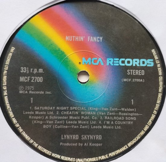 Lynyrd Skynyrd - Nuthin' Fancy (1975) LP