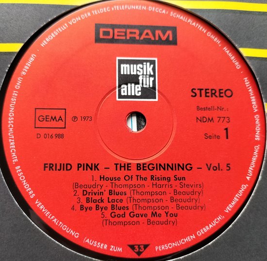 Frijid Pink – The Beginning Vol. 5 (1973) LP