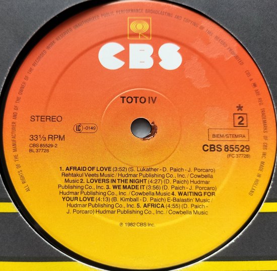 Toto - Toto IV (1982) LP