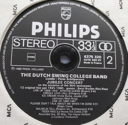 The Dutch Swing College Band – Jubilee Concert (1980) 2XLP (LIVE)