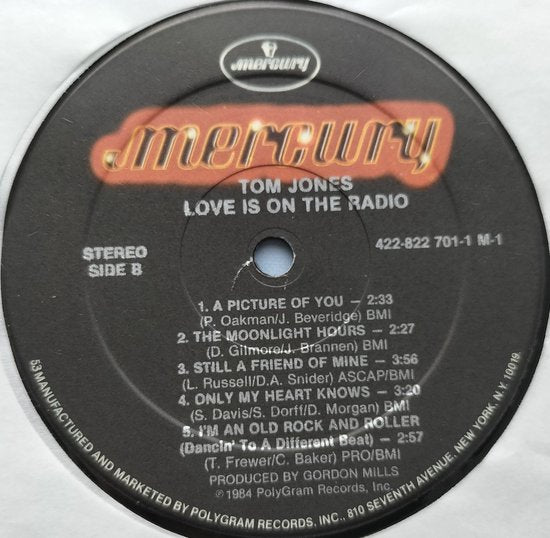 Tom Jones - Love Is on the Radio (1984) LP