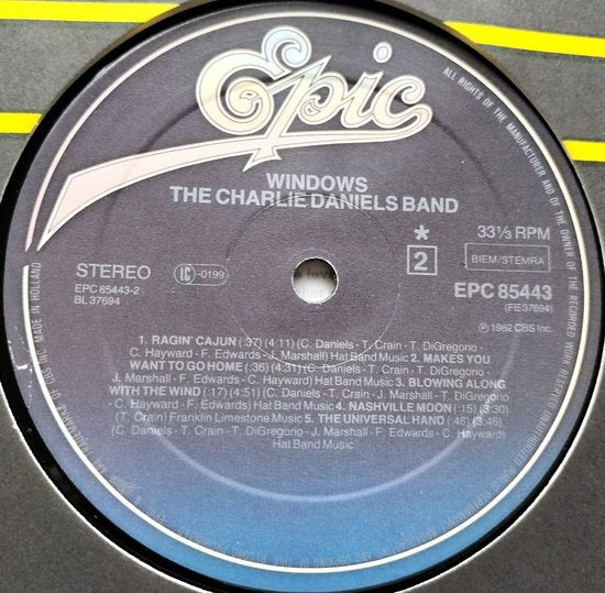 The Charlie Daniels Band - Windows (1982) – LP= als nieuw