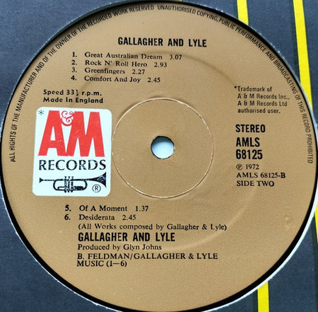 Gallagher And Lyle – Gallagher And Lyle (1972) LP = als nieuw