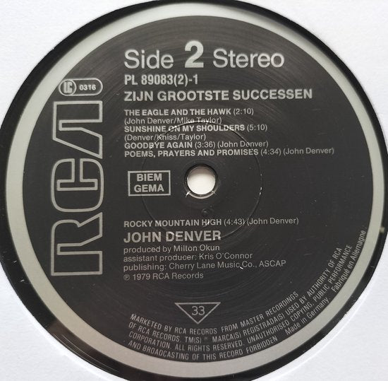 John Denver – Zijn Grootste Successen (1979) 2XLP zijn als nieuw