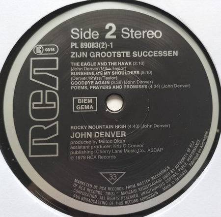 John Denver – Zijn Grootste Successen (1979) 2XLP zijn als nieuw
